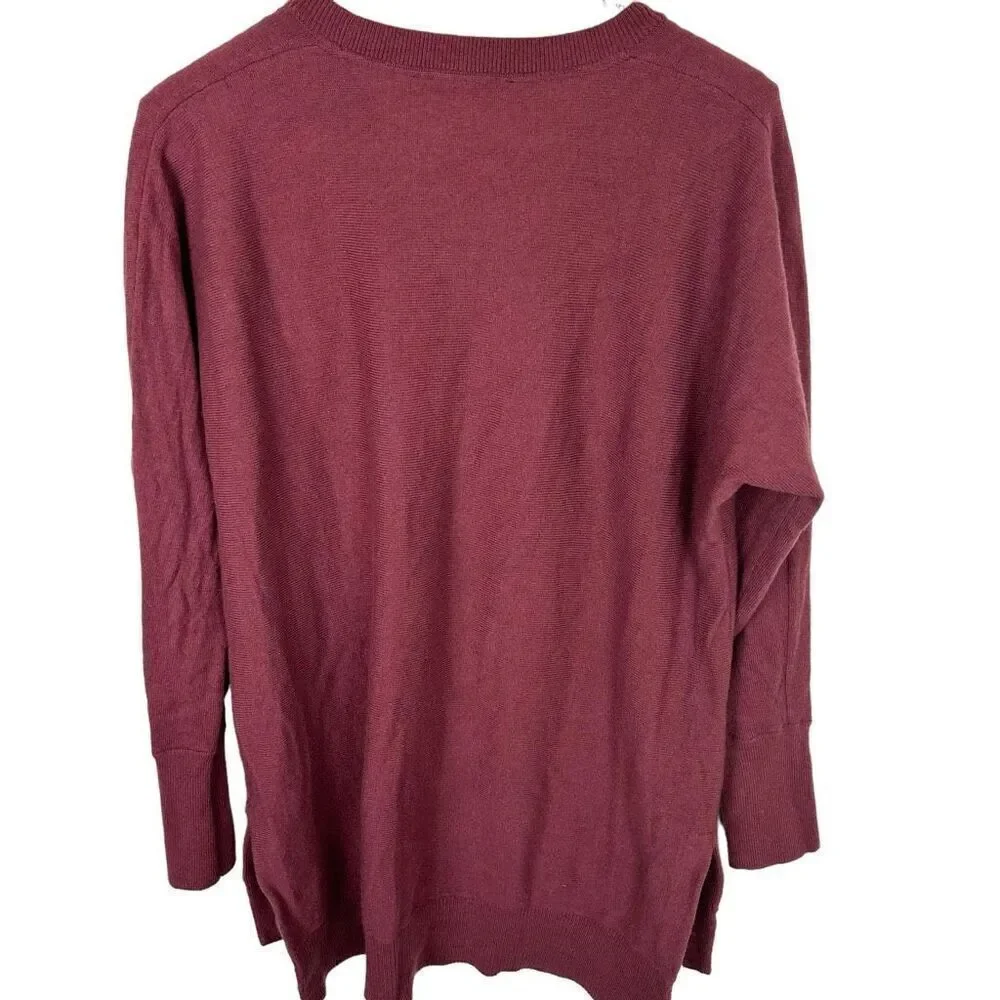 Athleta Perspective Wool & Cashmere Sweater red burgundy size S Relaxed Casual S
